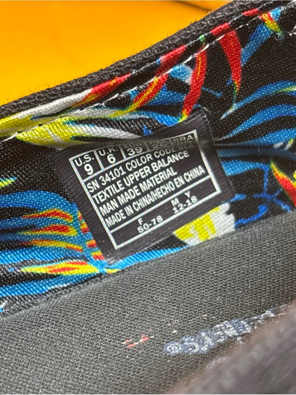 Sz 9 Skechers BOBS Black Canvas Slip-On Espadrille with Colorful Floral Lining - Picture 12 of 16